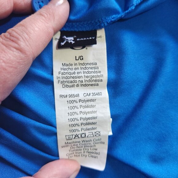 Oakley Polo Shirt Men's LG. Pullover Short Sleeve Blue Golf Polo Collared - Picture 6 of 12